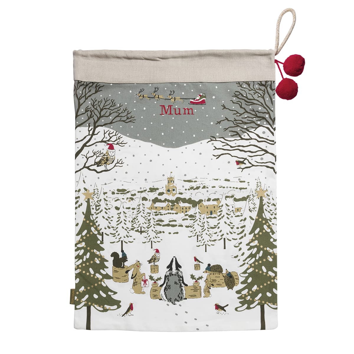 Festive Forest Christmas Sack by Sophie Allport