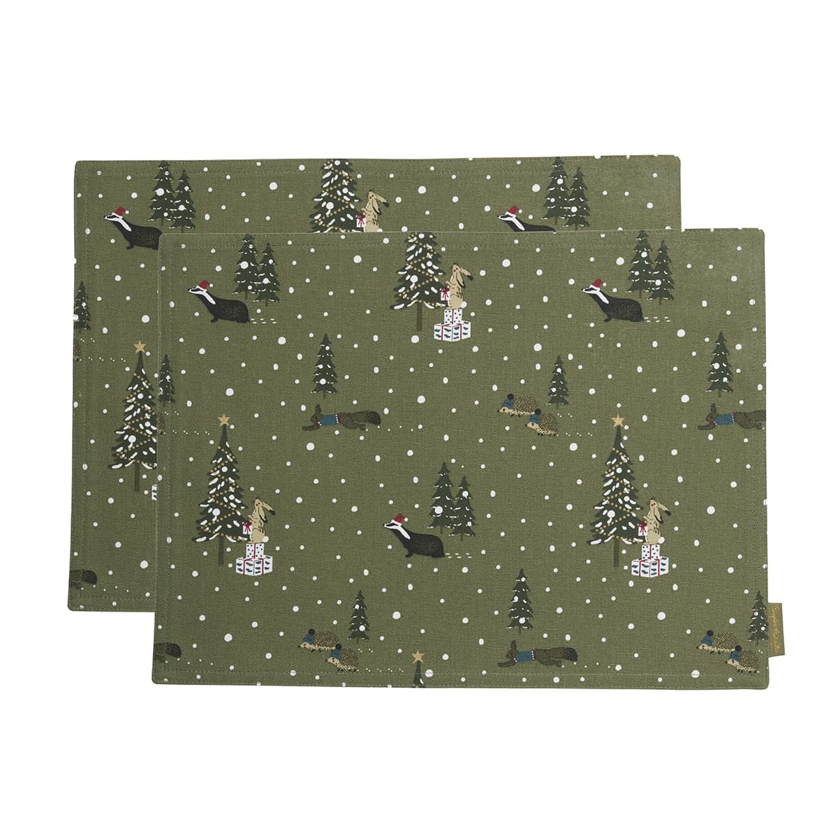 Festive Forest Fabric Placemats (Set of 2)