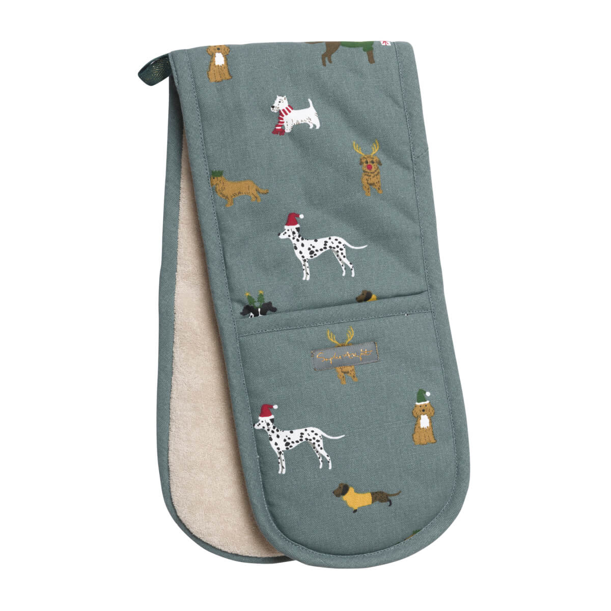 Christmas Dogs Double Oven Glove by Sophie Allport