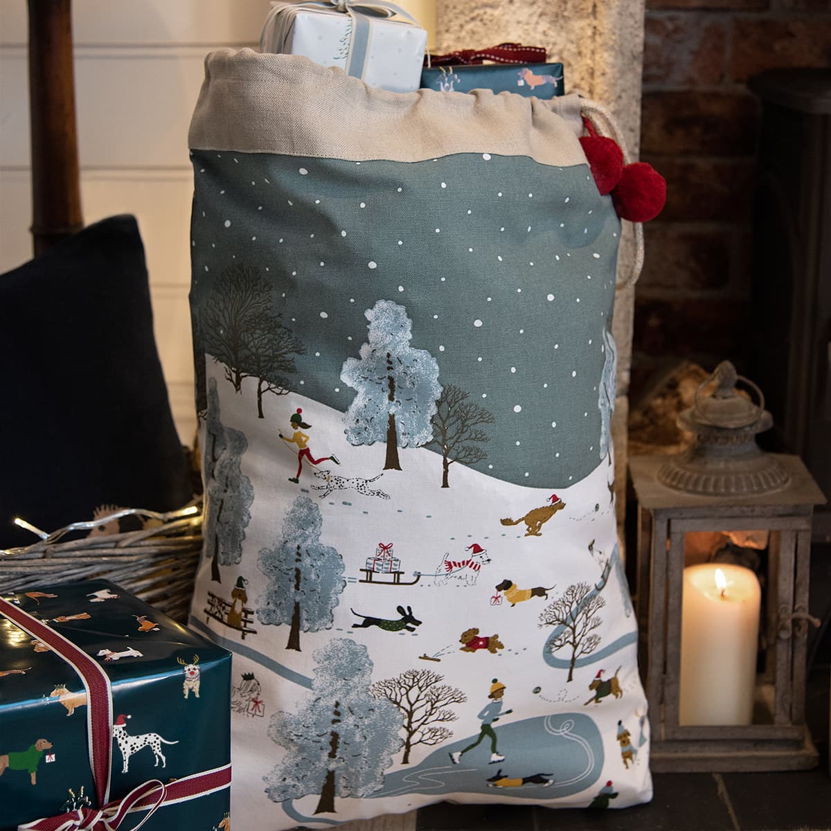 Christmas Dogs Christmas Sack by Sophie Allport