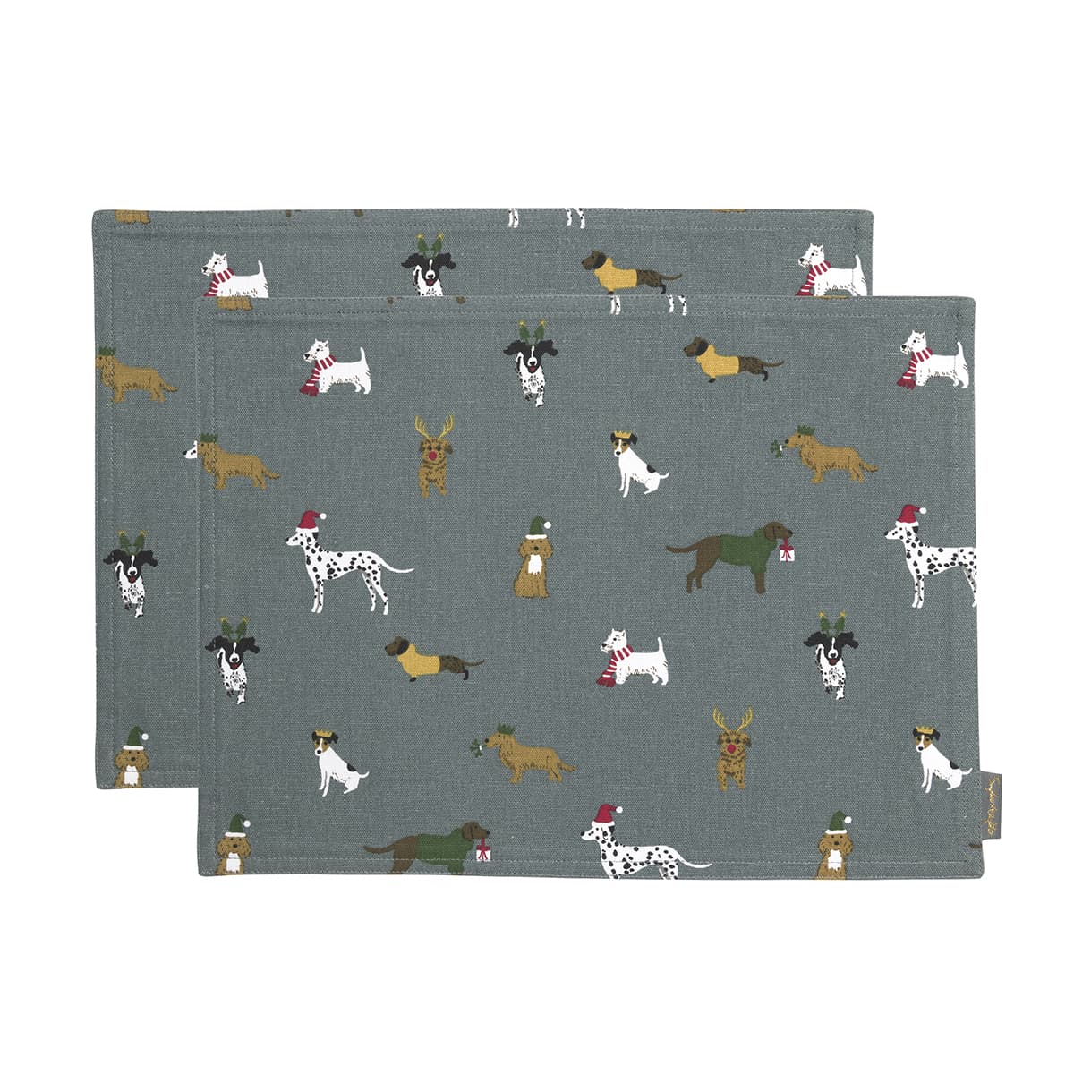 Christmas Dogs Fabric Placemats (Set of 2)