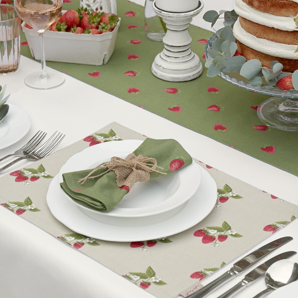 Strawberries Table Runner