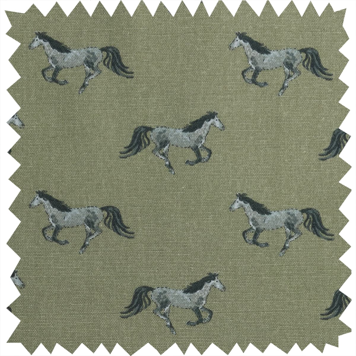 Grey Horse Fabric by the Metre