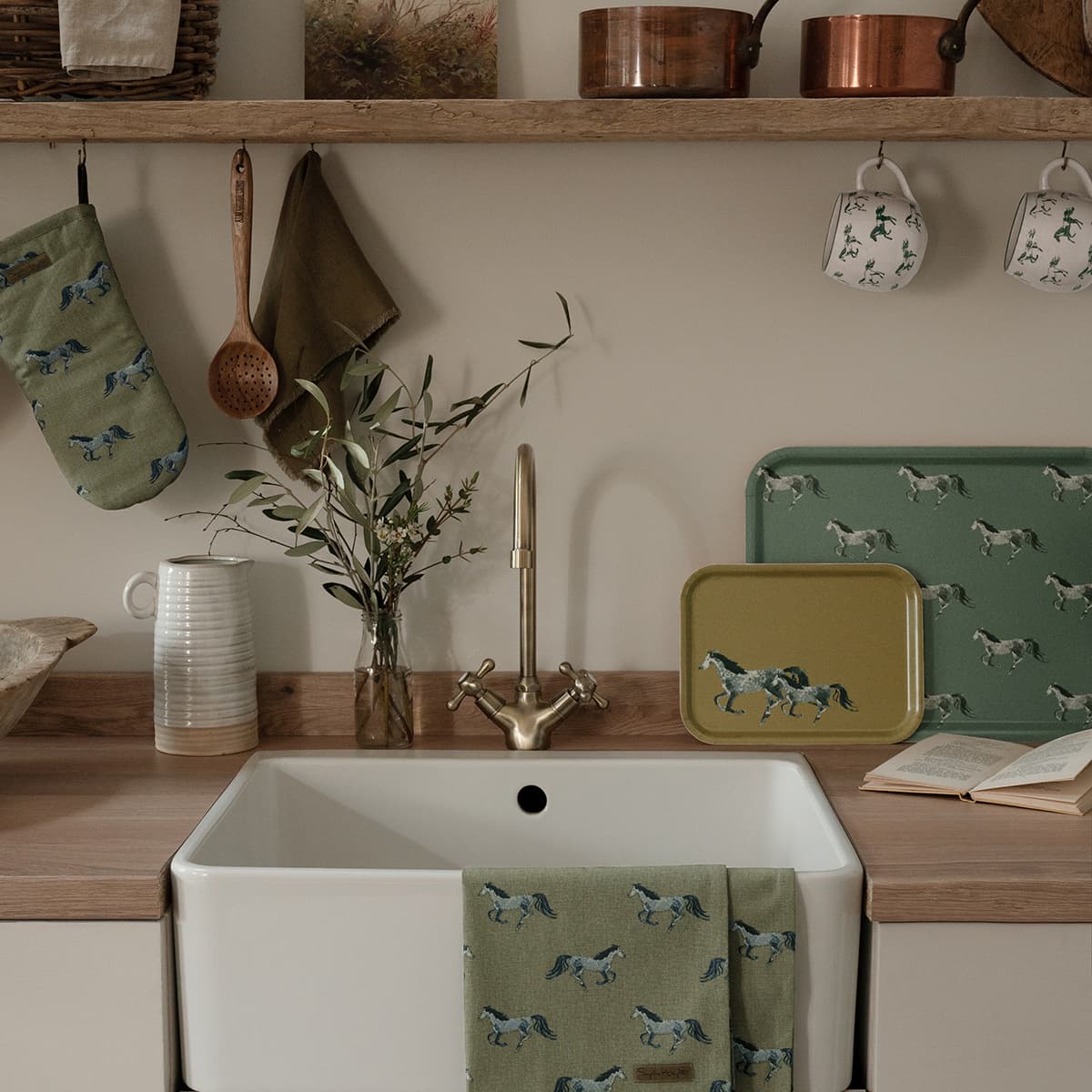 Grey Horse Printed Tray