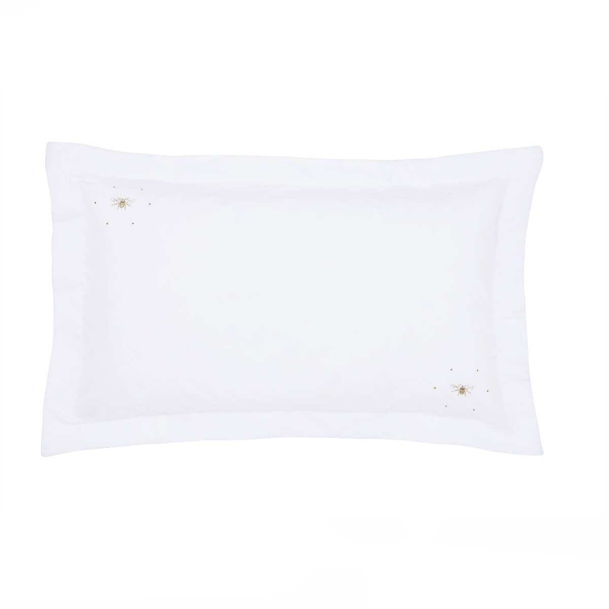 Bees Mustard Embroidered Pair of Oxford Pillowcases