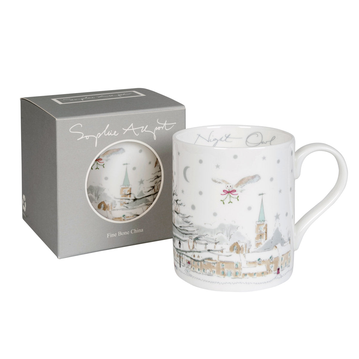 Night Owl Village Scene Mug by Sophie Allport