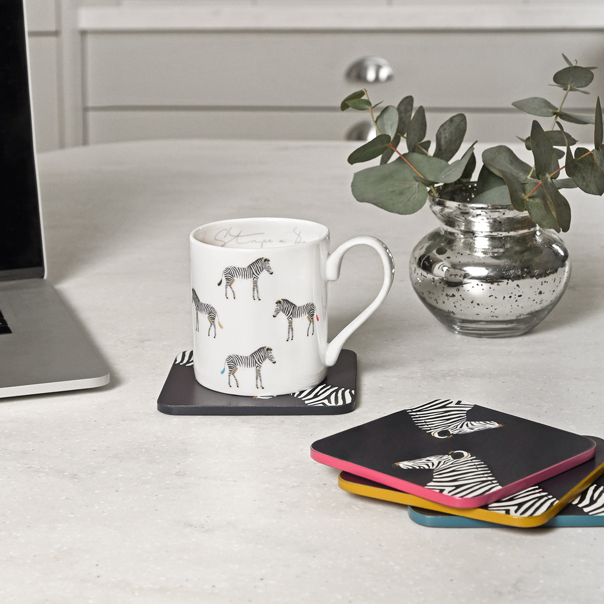 Zebra Coasters (Set of 4) by Sophie Allport