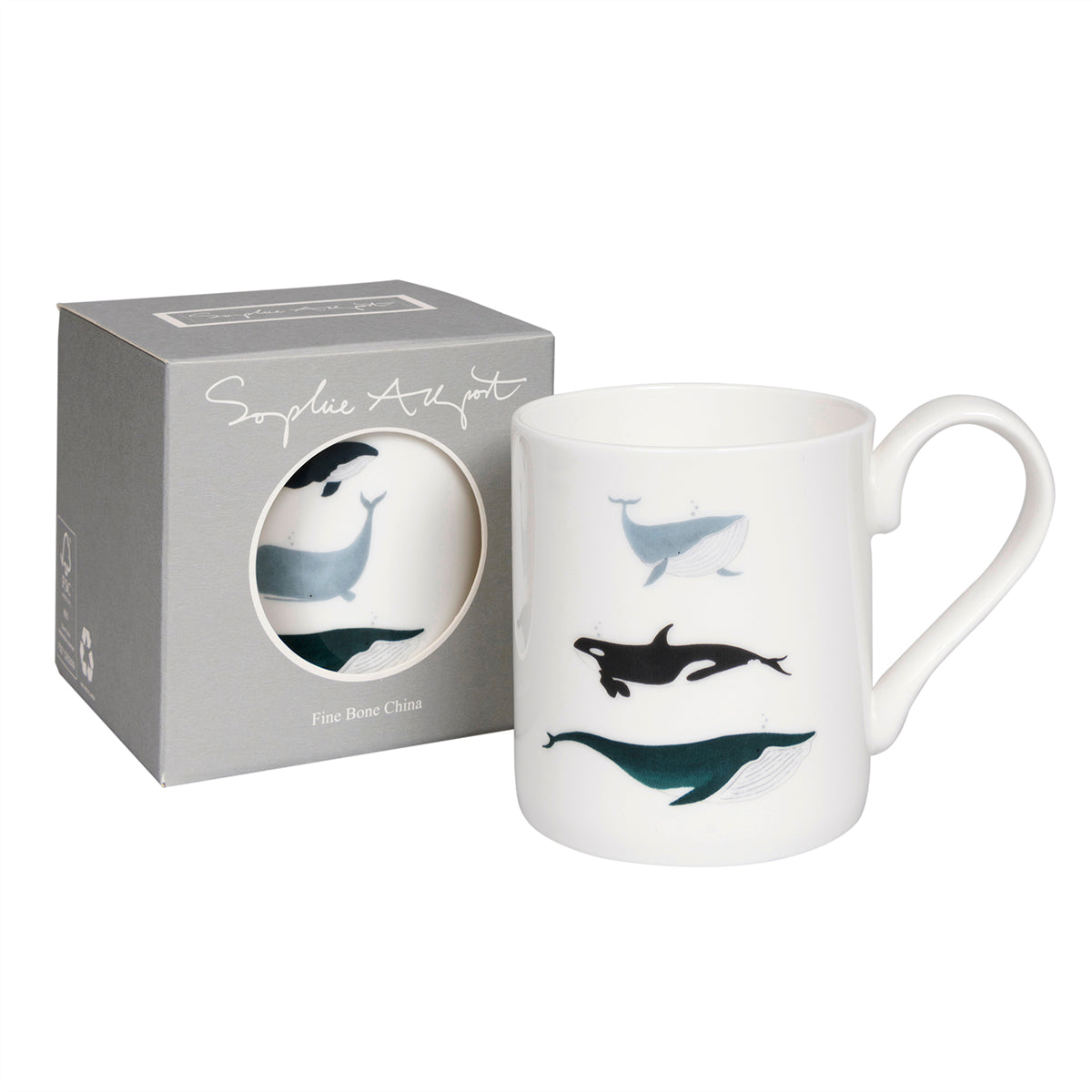 Whales Solo Fine Bone China Mug by Sophie Allport