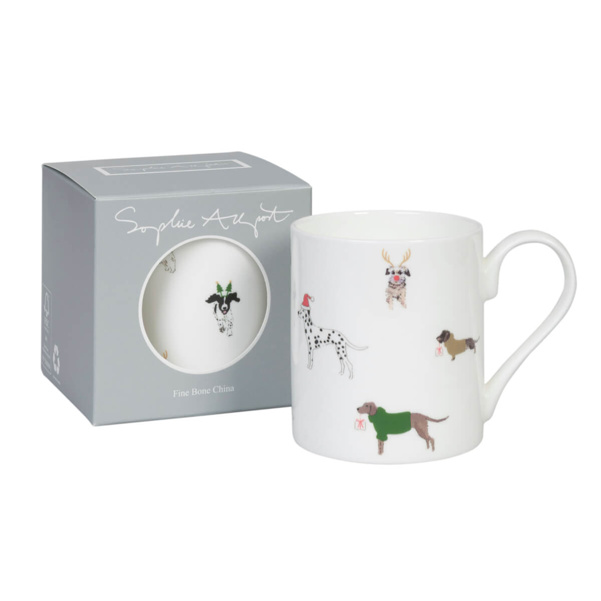 Christmas Dogs Mug Standard with Gift Box by Sophie Allport