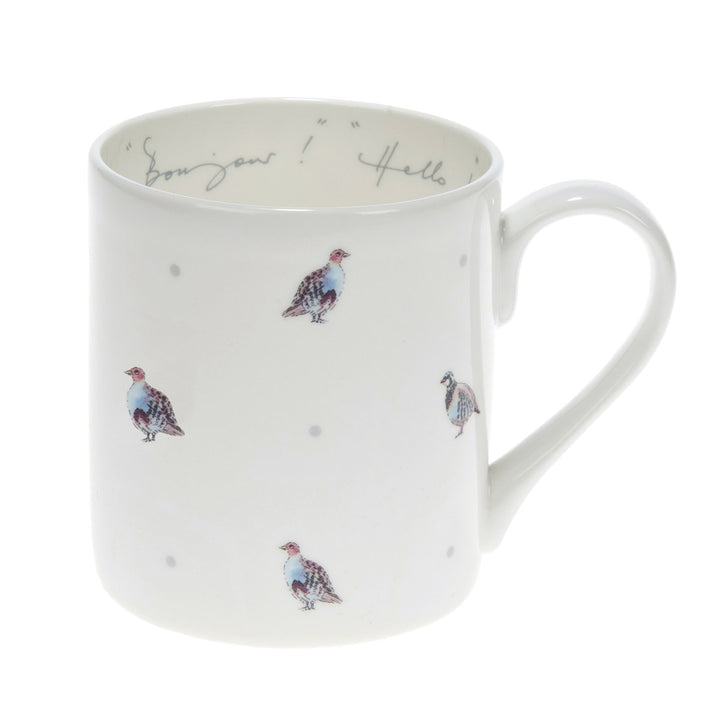 Bonjour! Hello! Partridge & Dot Mug