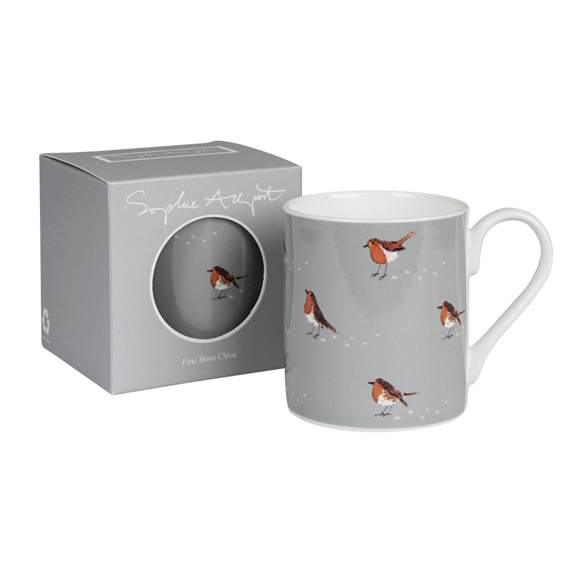 Robin & Mistletoe Mug - Coloured