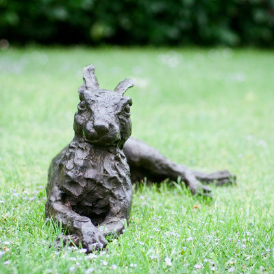 Lying Down Hare Bronze Sculpture