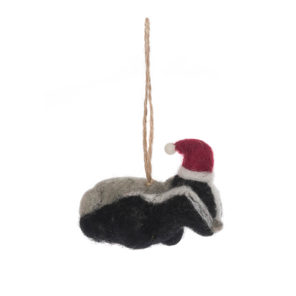 Festive Badger Felt Decoration