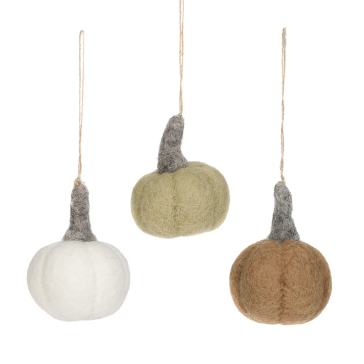 Pumpkin Felt Decorations (Set of 3)