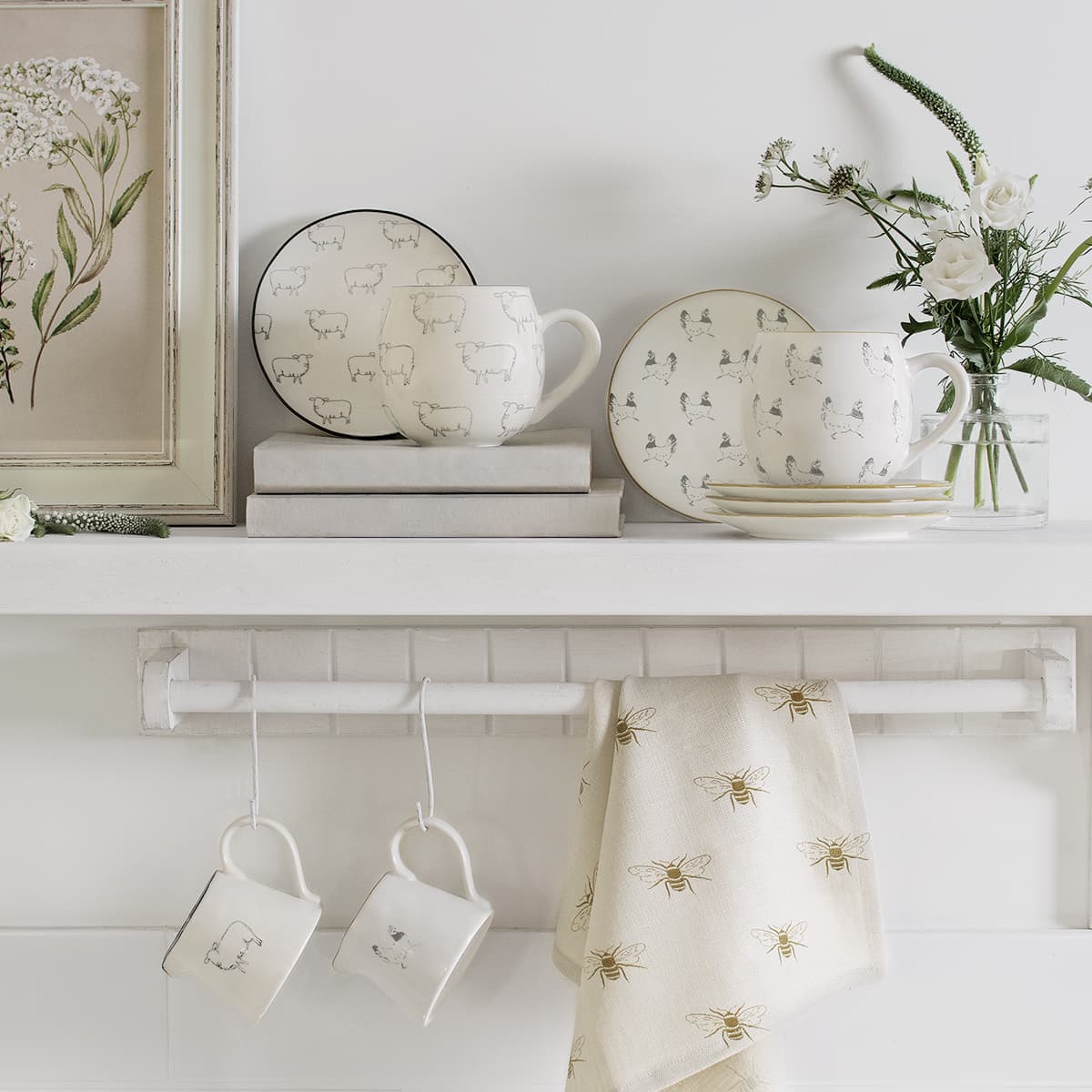 Bees Linen Tea Towel