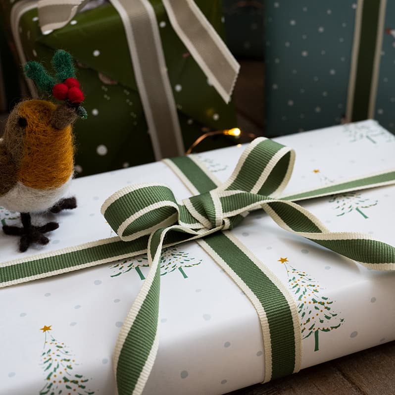 Leaf Green Stripe Ribbon