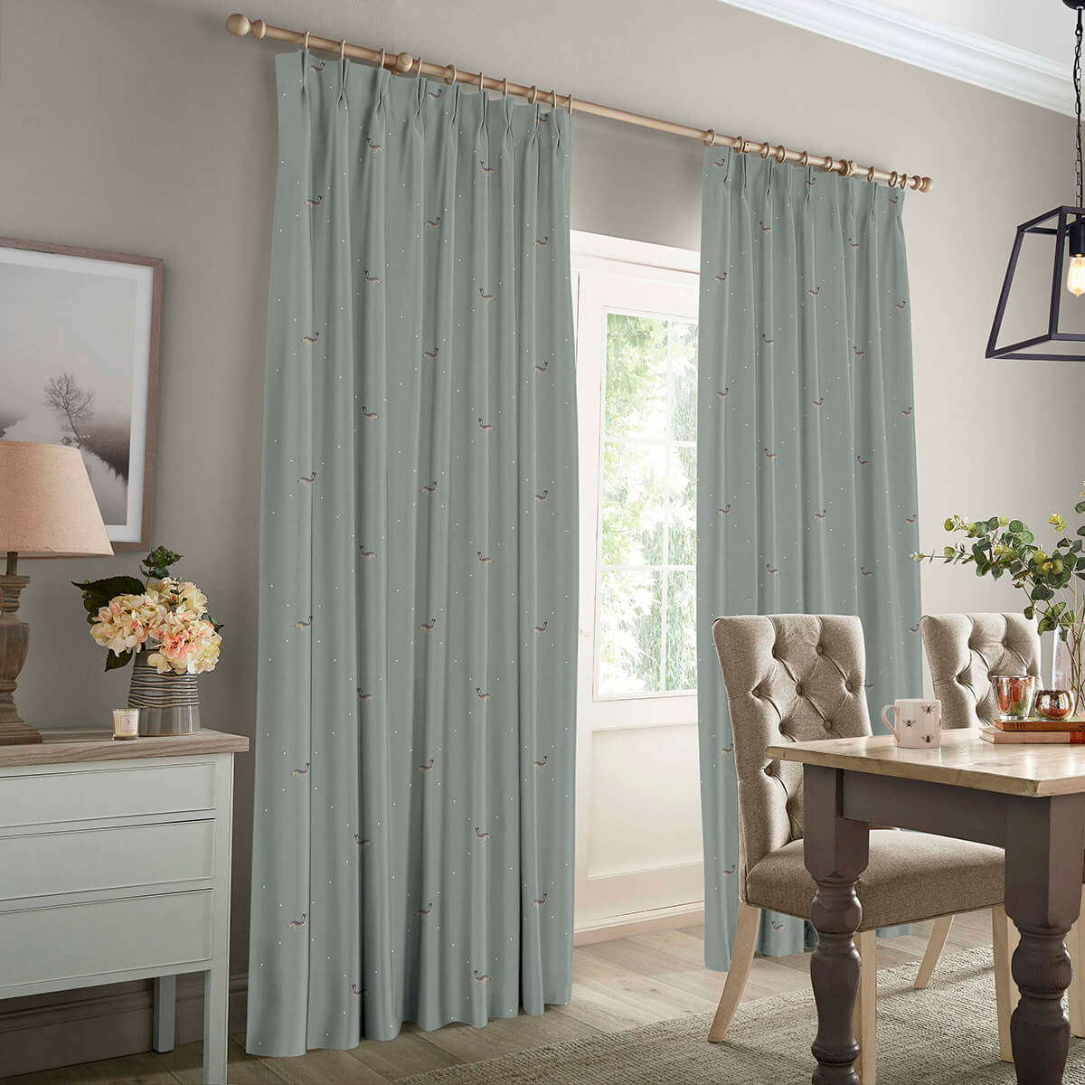 Hare Teal Blue Made to Measure Curtains