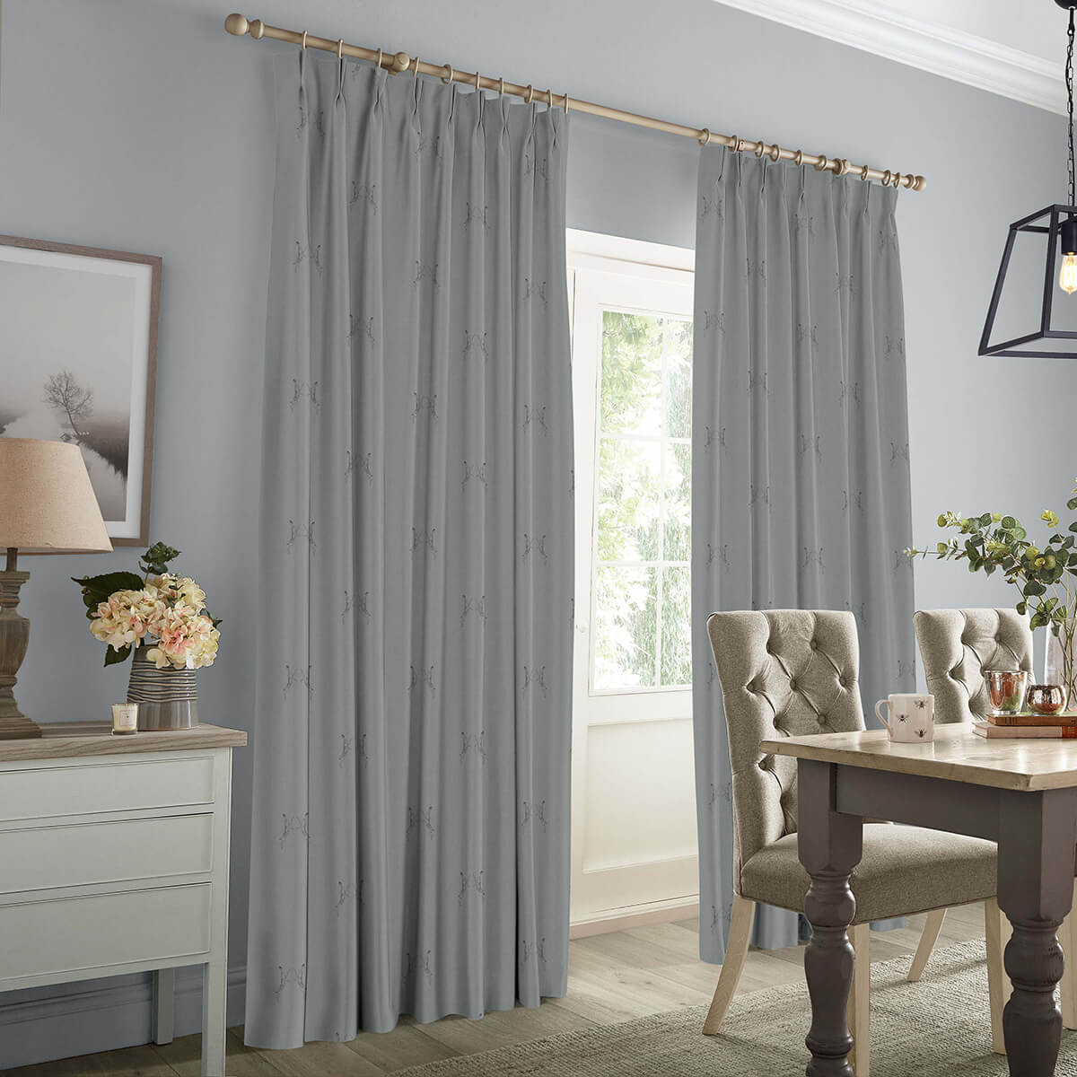 Boxing Hares Deep Duck Egg Made to Measure Curtains