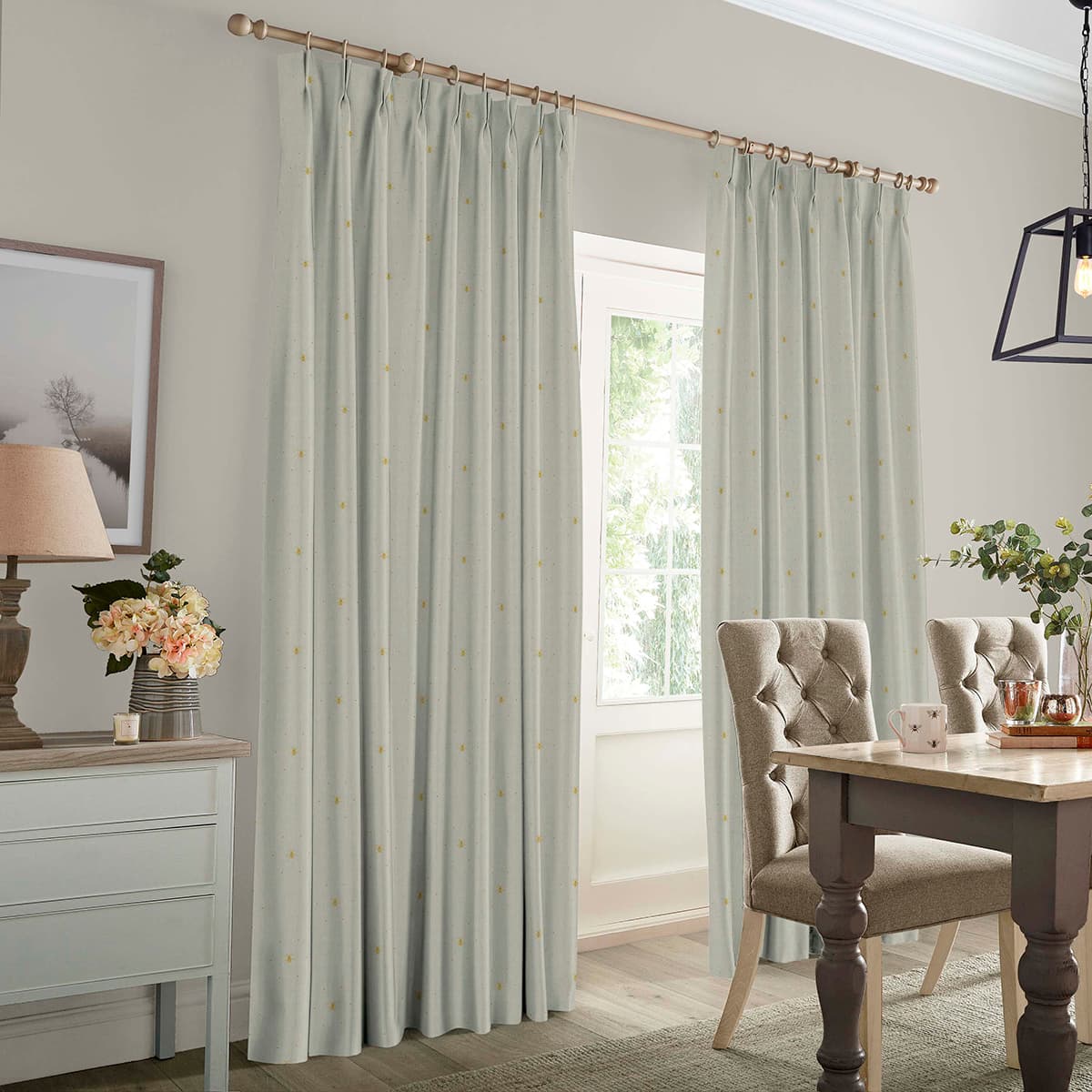 Bees Ochre Made to Measure Curtains
