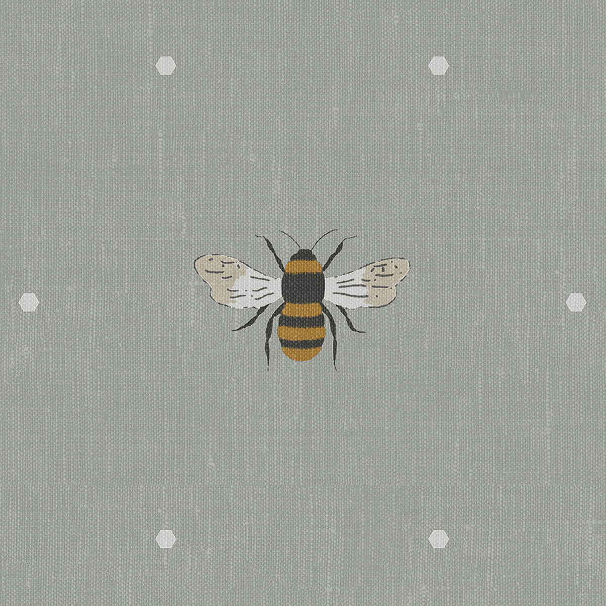 Bees Pale Slate Made to Measure Curtains