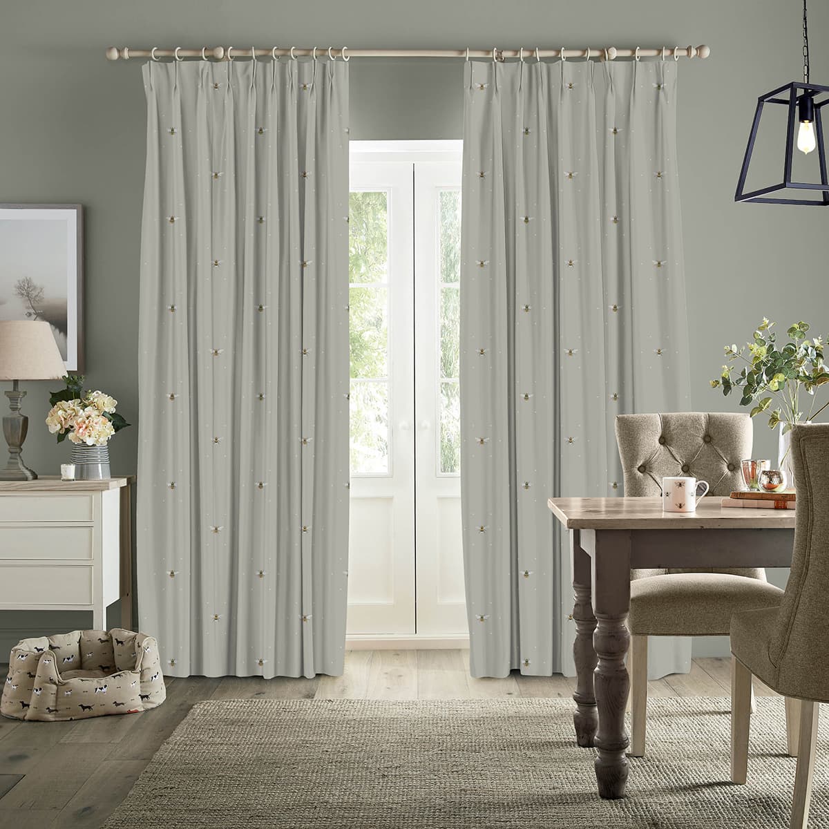 Bees Soft Linen Made to Measure Curtains