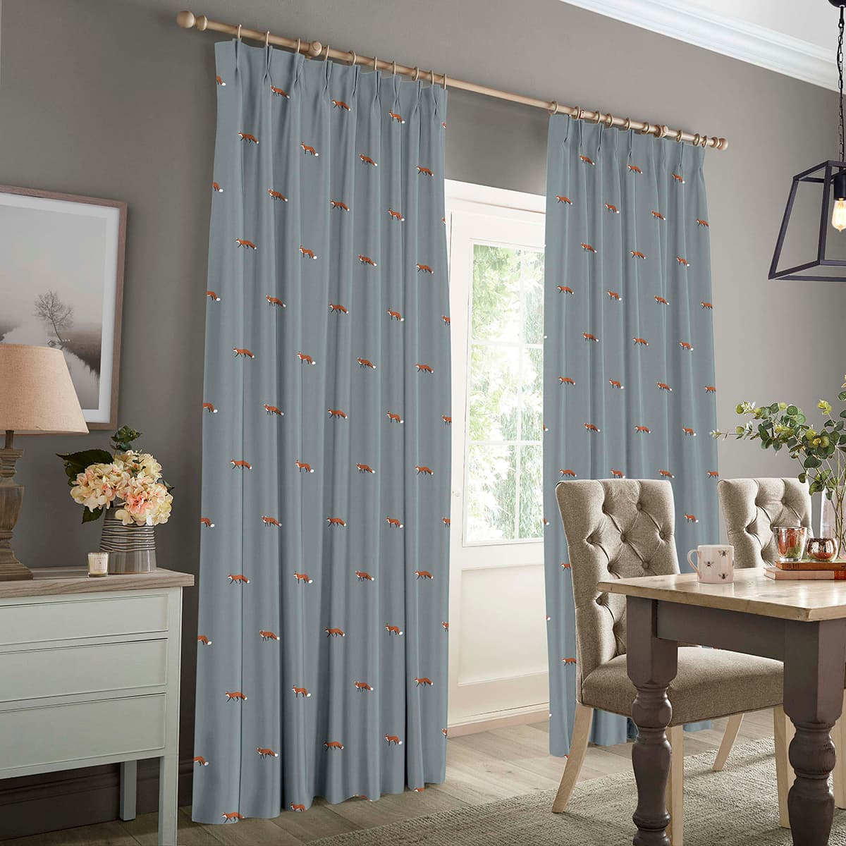 Foxes Teal Made to Measure Curtains