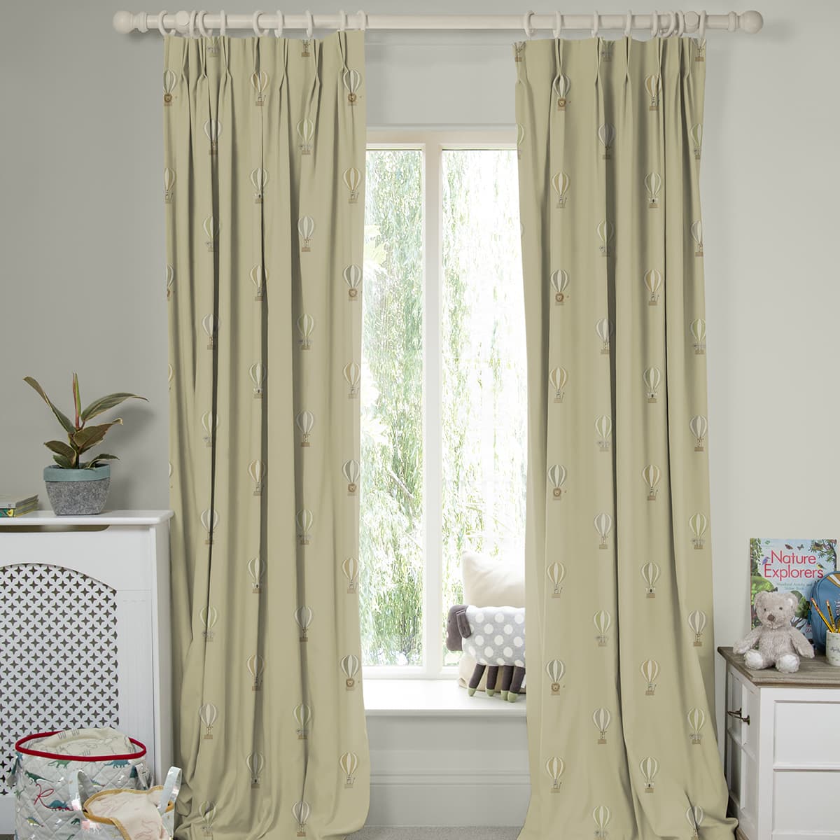 Bears & Balloons Pale Rust Gold Made to Measure Curtains
