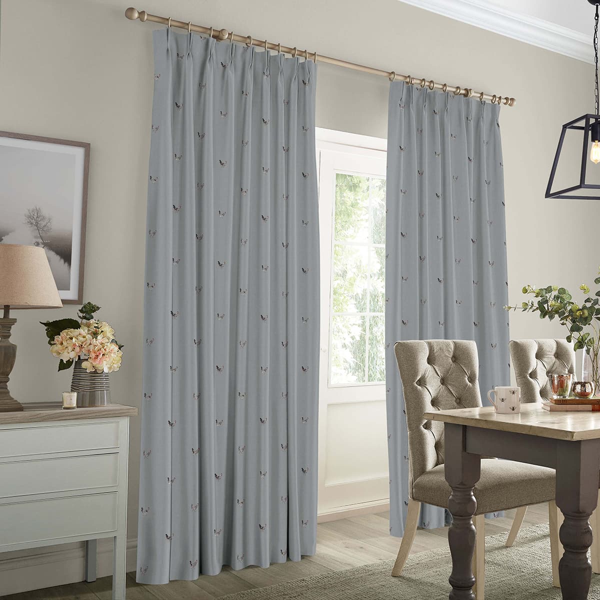 Chicken Pale Sage Blue Made to Measure Curtains