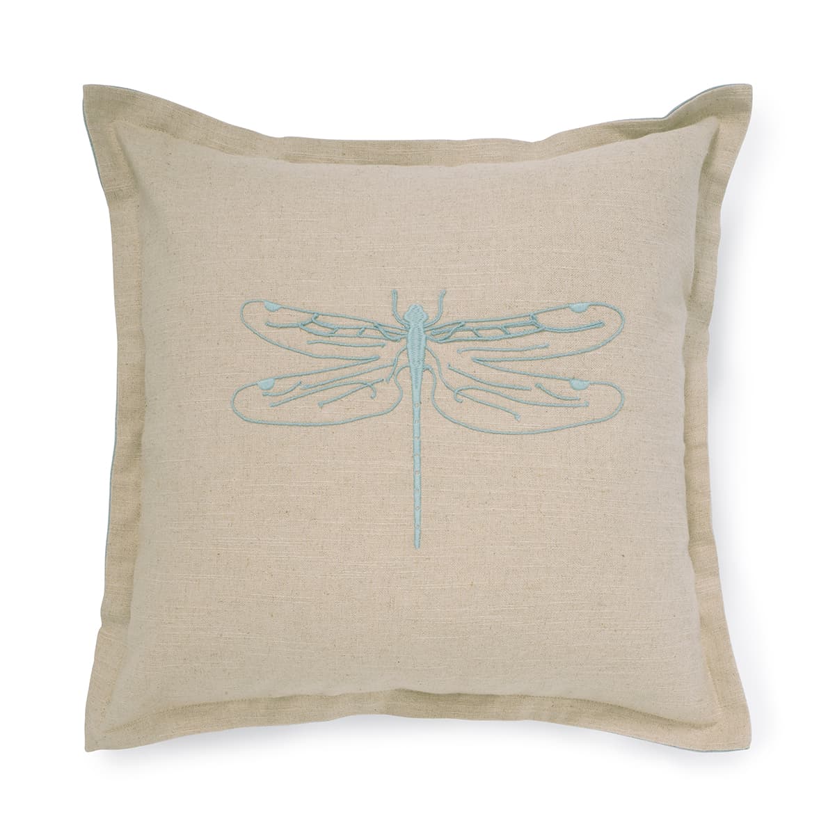 Dragonfly Linen Blend Embroidered Cushion