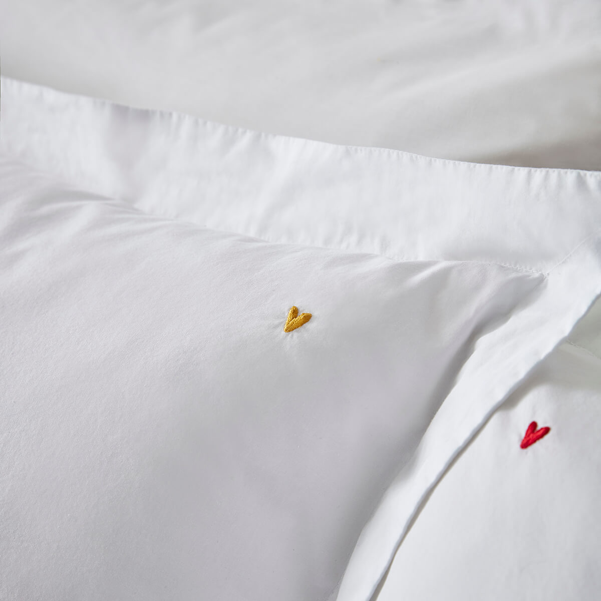 Hearts Embroidered Bedding Set