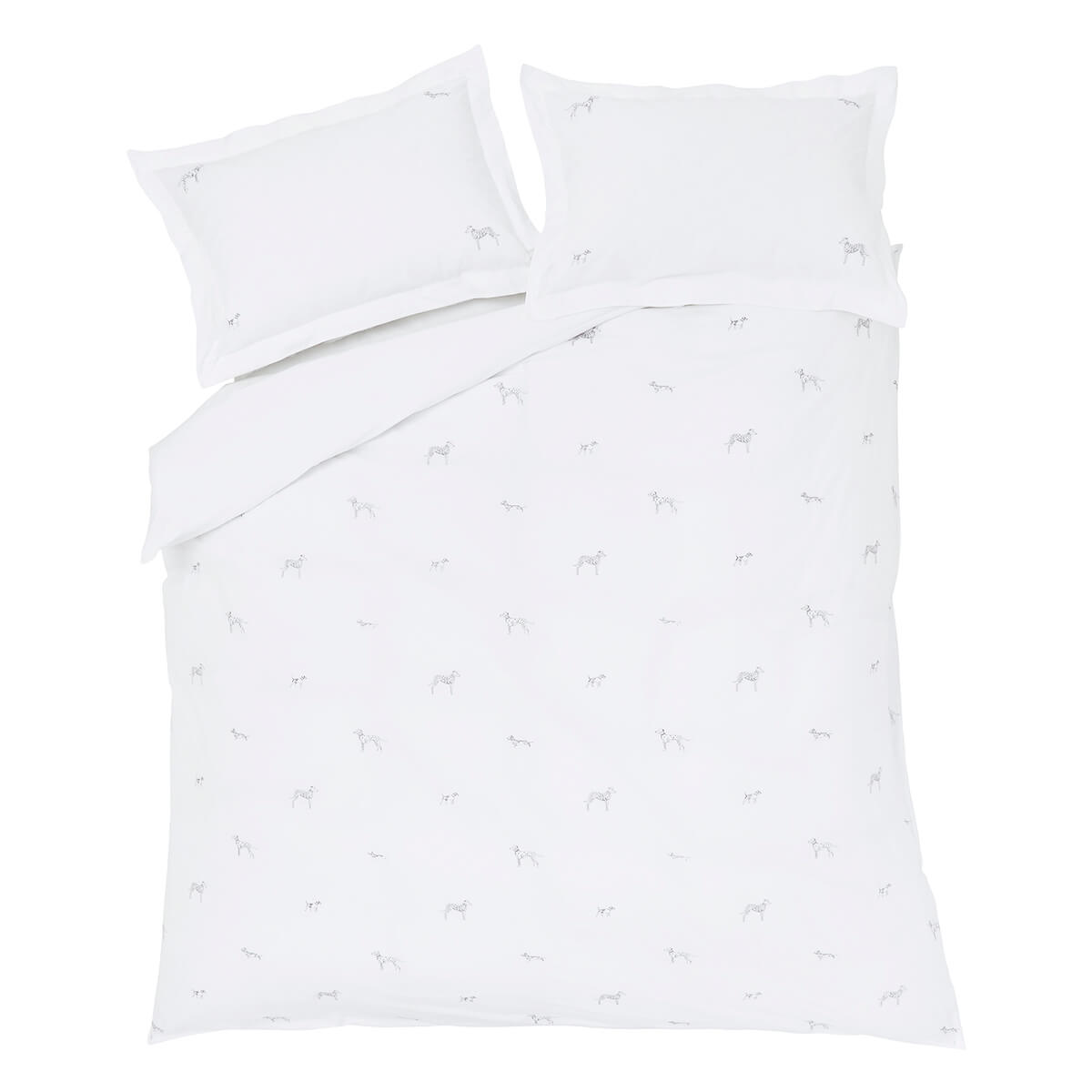 Fetch Natural Embroidered Bedding Set