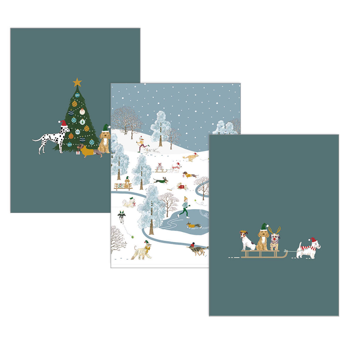 Christmas Dogs Christmas Cards (Pack of 6)