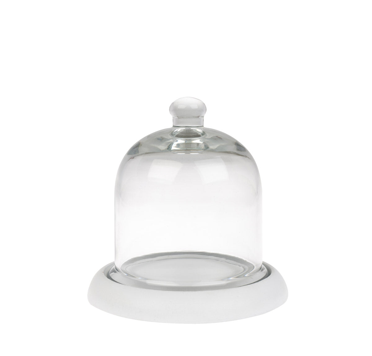 Mini Glass Cloche With Wooden Base