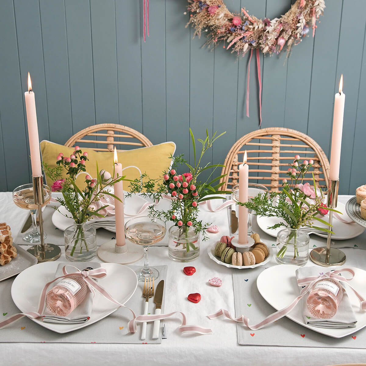 Multicoloured Hearts Fabric Placemat