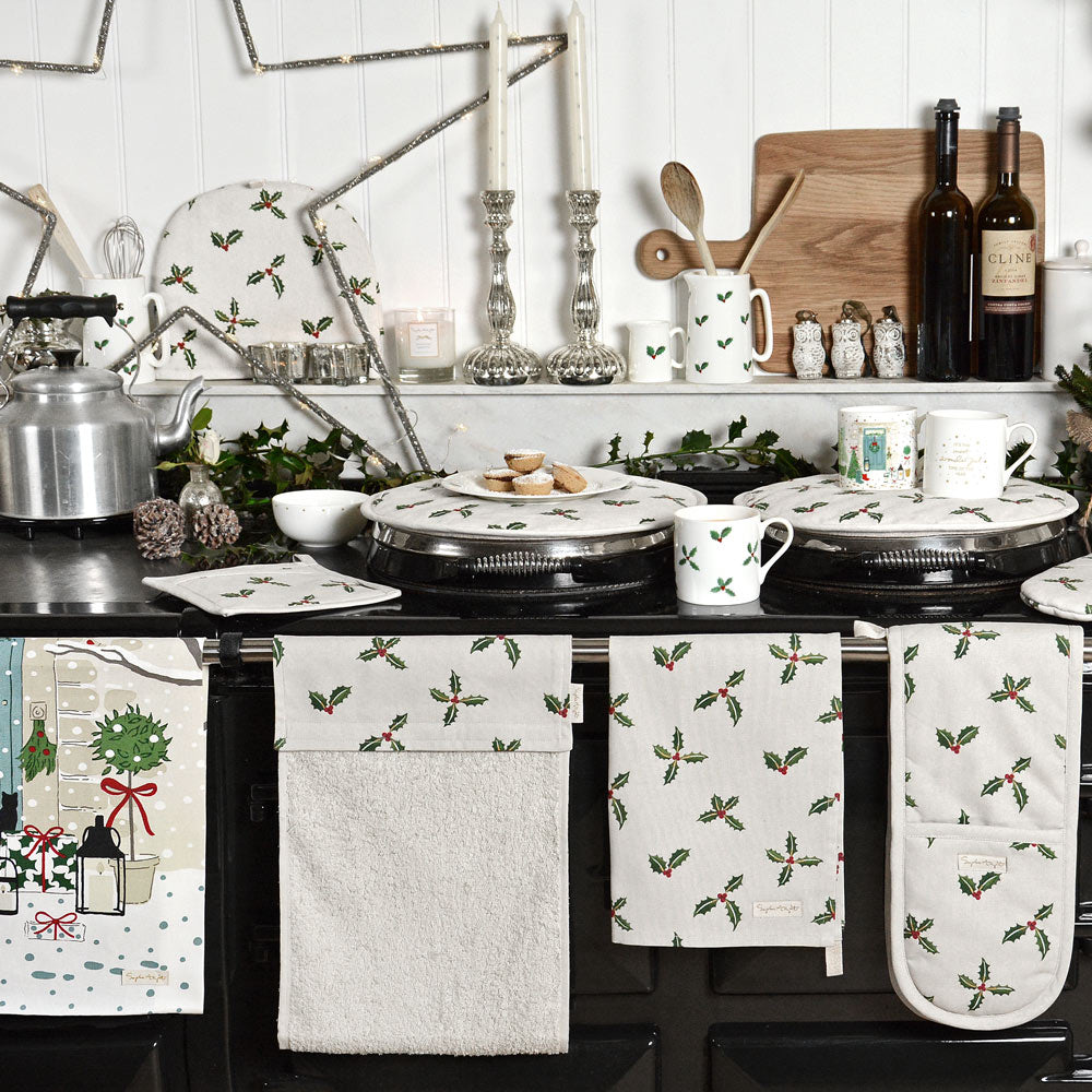 Holly & Berry 'Home for Christmas' Tea Towel