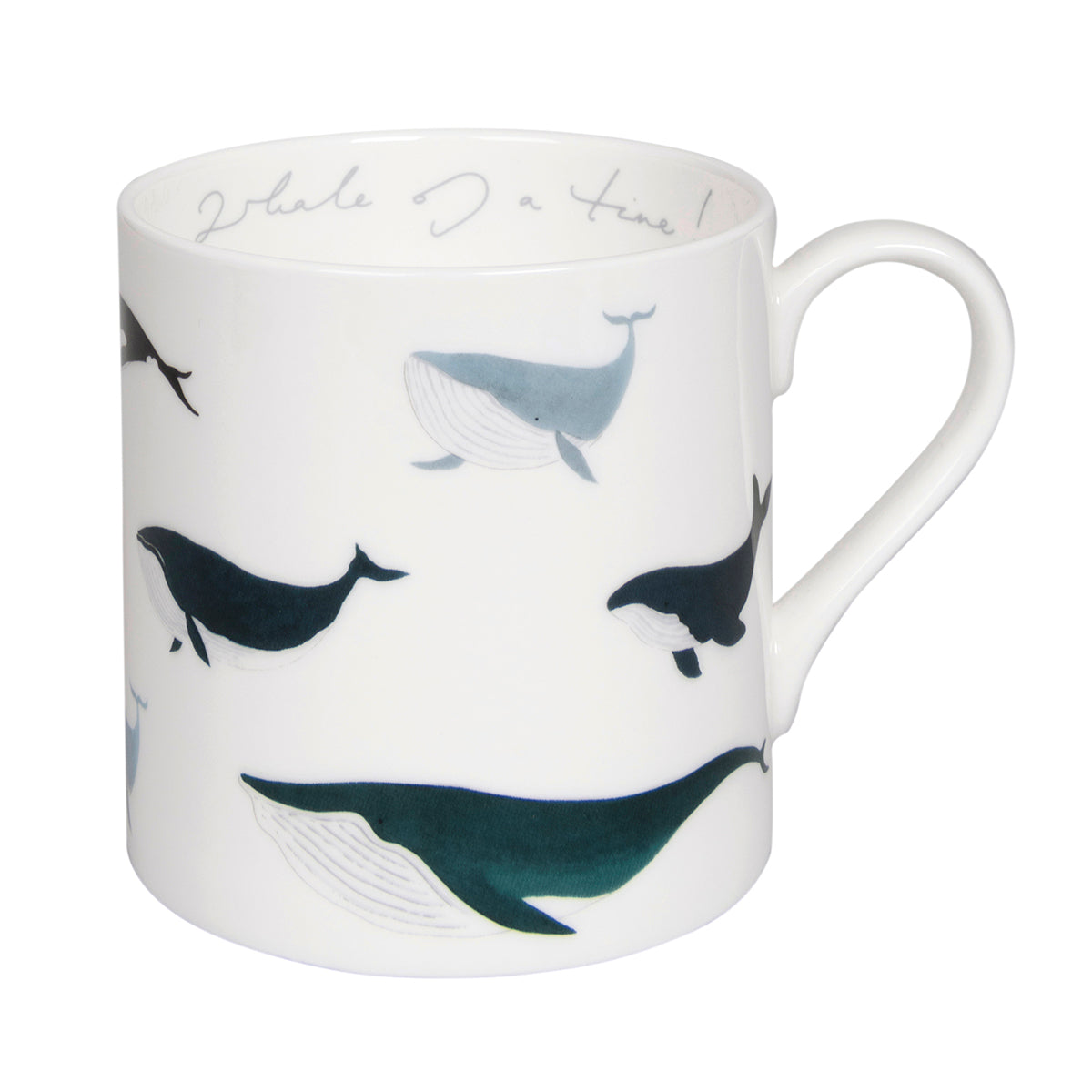 Fine bone china mug in Sophie Allport's Whales design