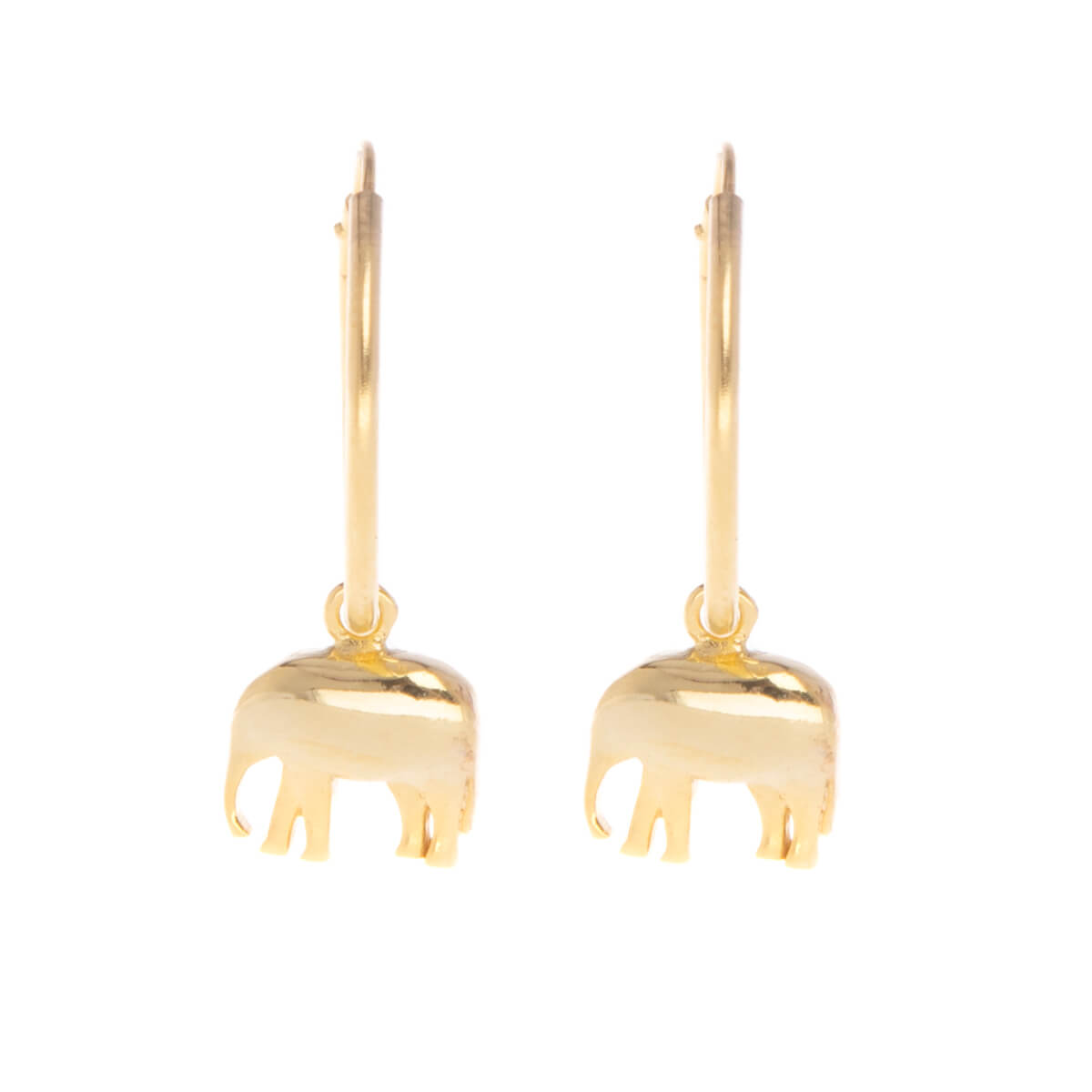 Elephant Gold Plated Hoop Earrings
