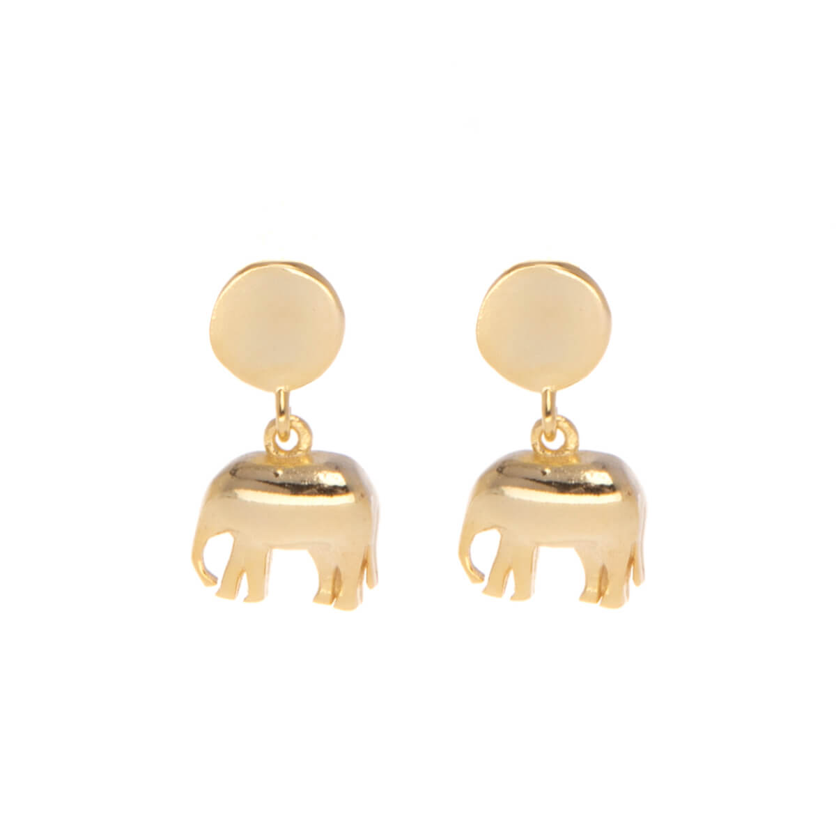 Elephant Gold Plated Stud Earrings