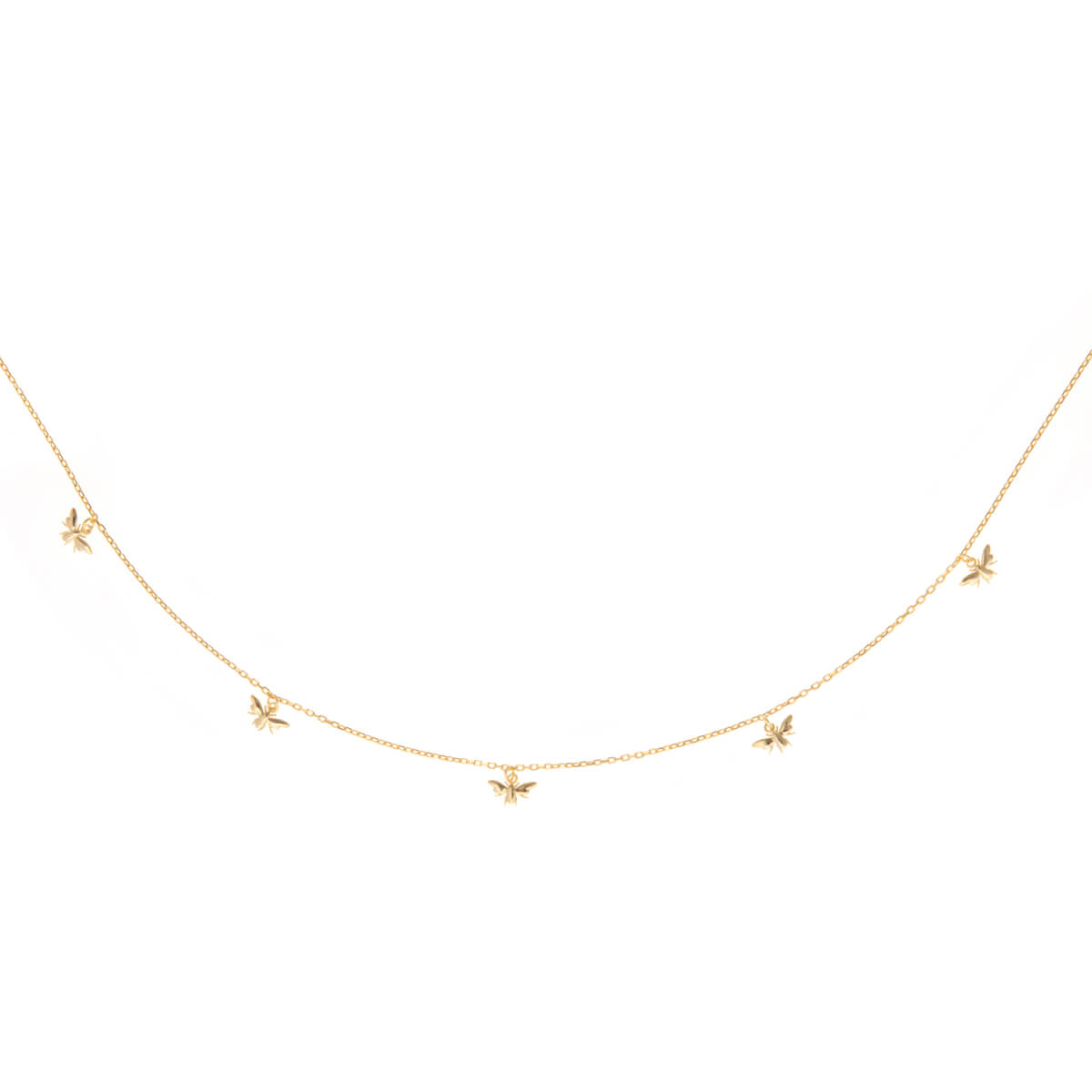 Bees Gold Plated Charm Necklace