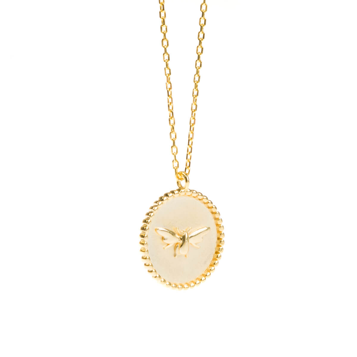 Bees Gold Plated Pendant Necklace