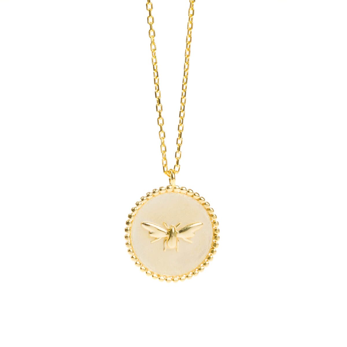Bees Gold Plated Pendant Necklace
