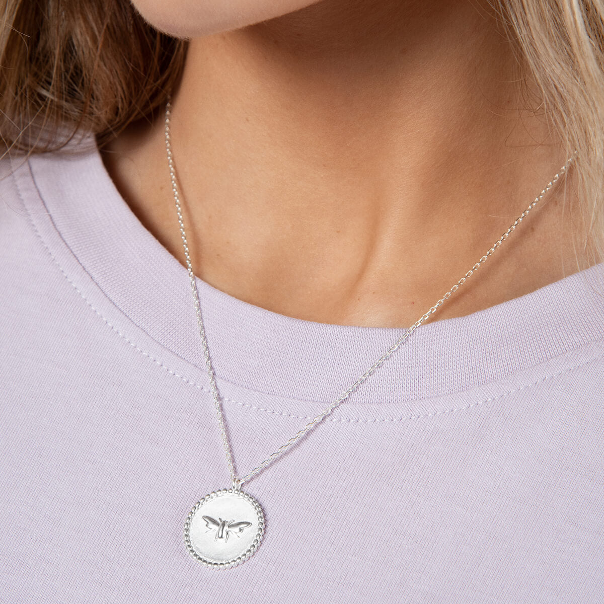 Bees Sterling Silver Pendant Necklace