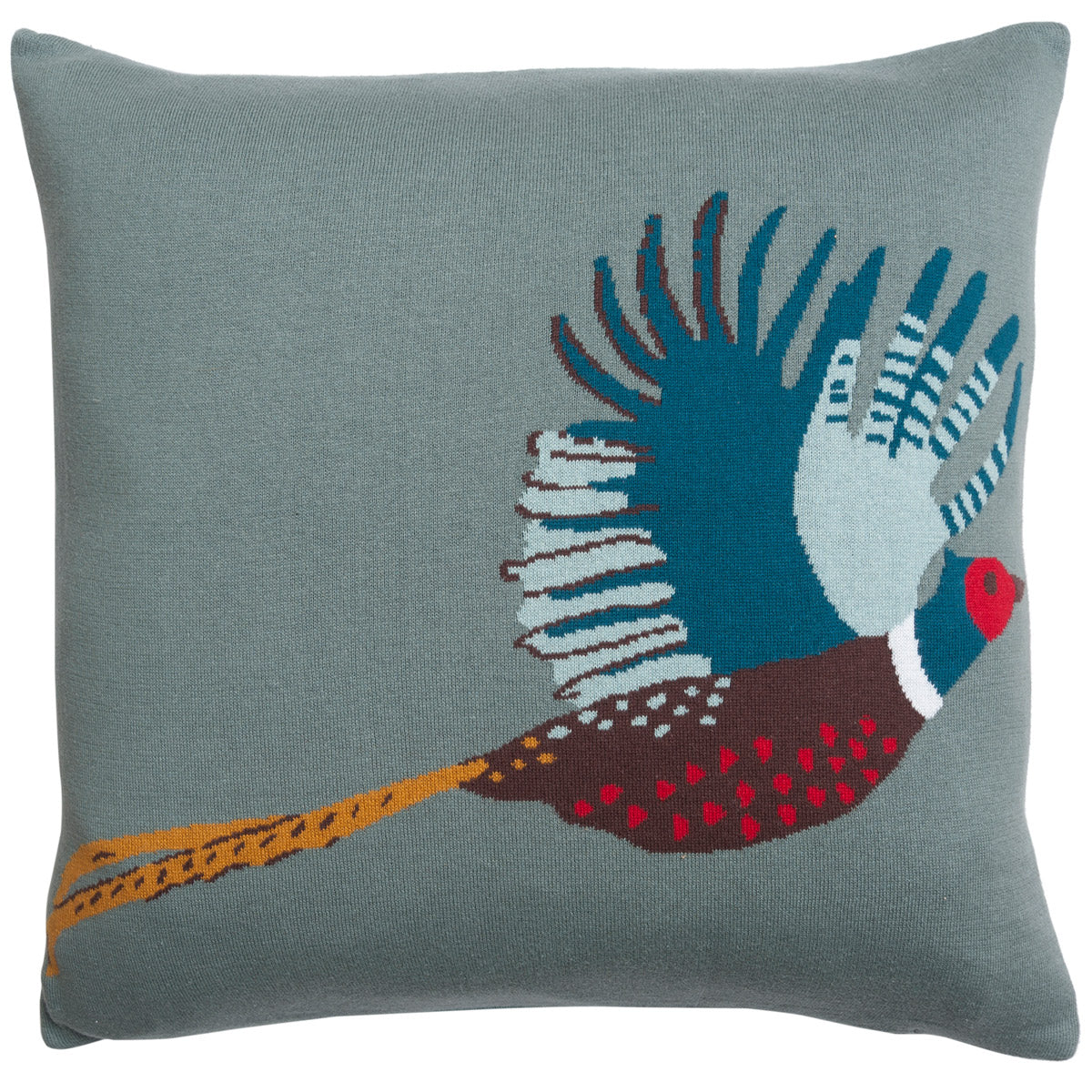Pheasant Knitted Statement Cushion by Sophie Allport