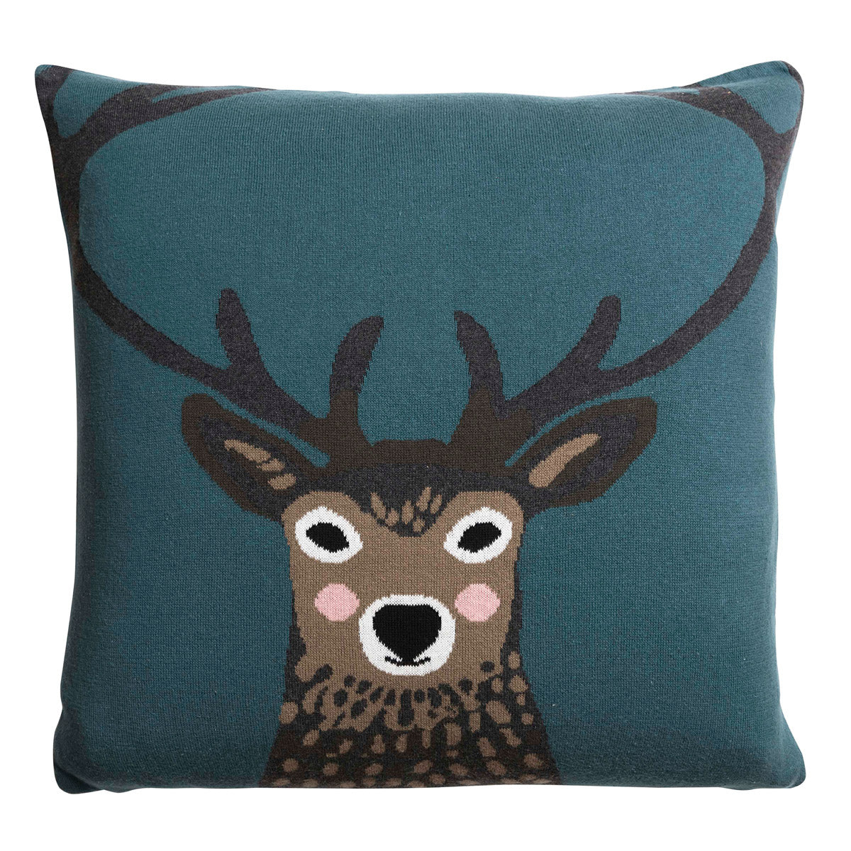 Highland Stag Knitted Statement Cushion