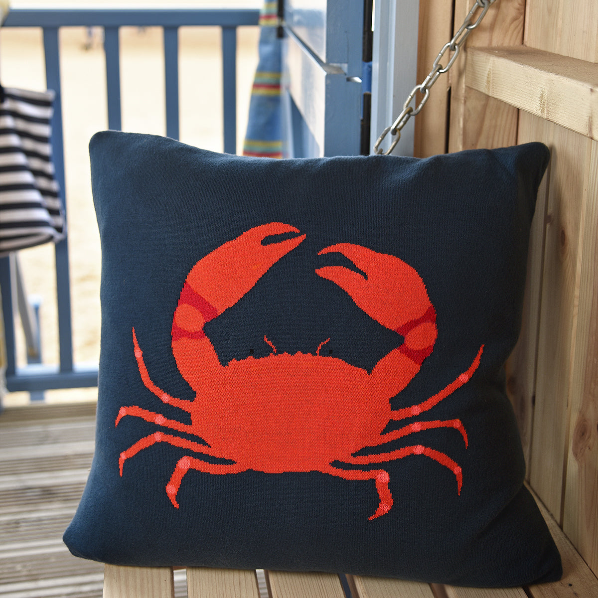 Crab Knitted Cushion by Sophie Allport