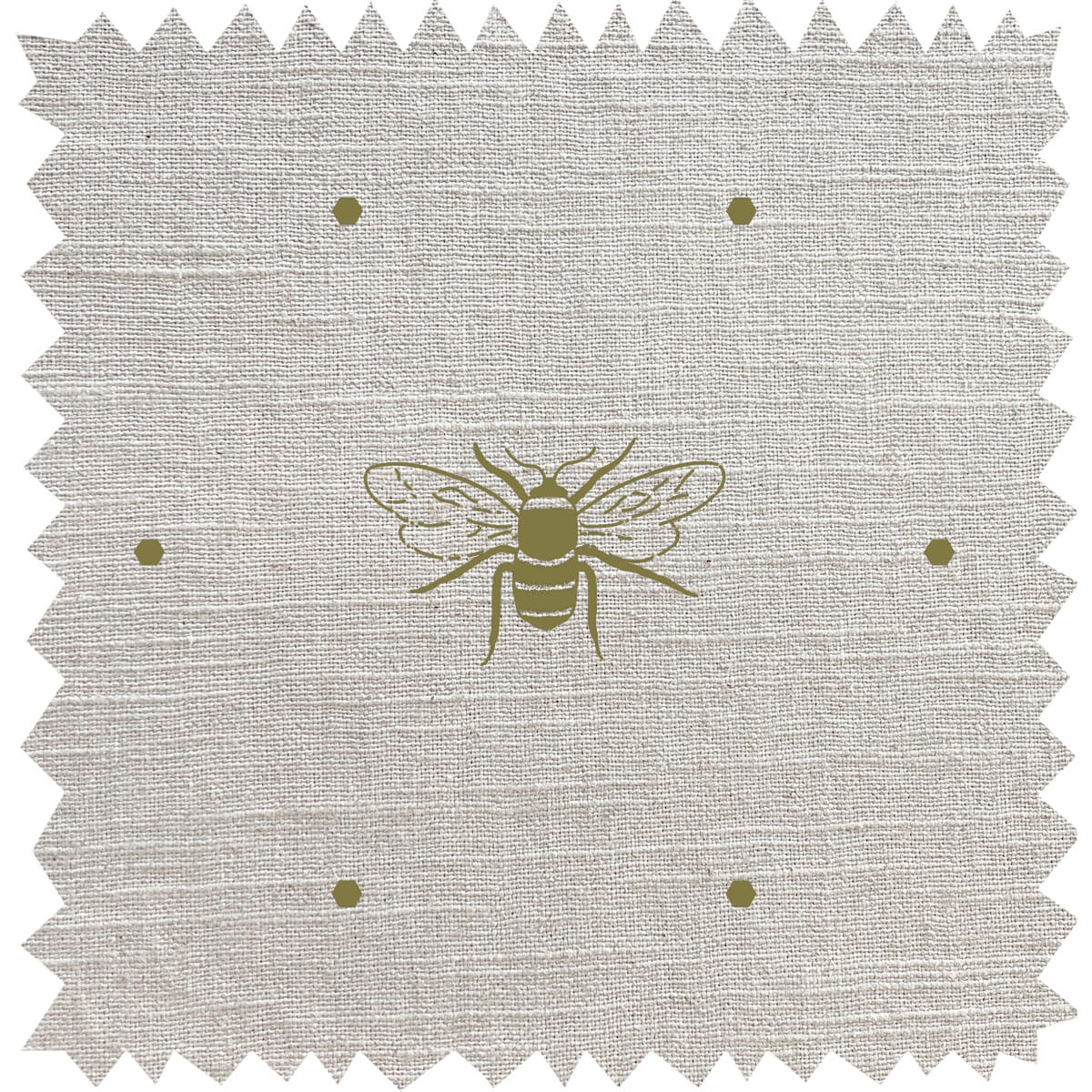 Bees Gold Linen Blend Fabric By The Metre