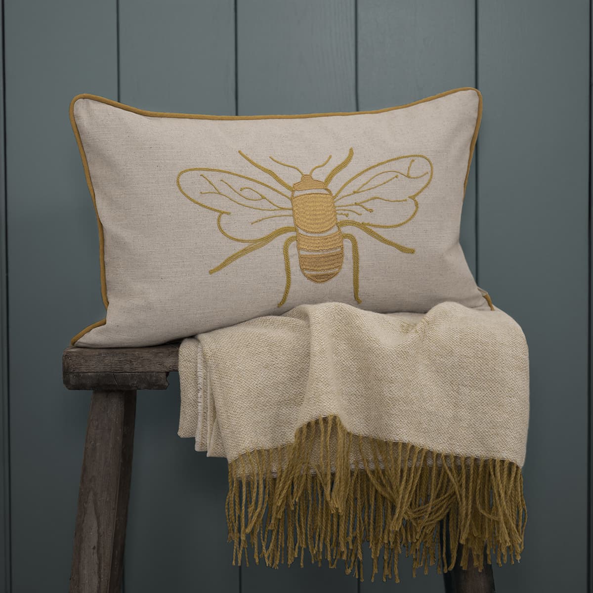 Bees Alpaca Knitted Throw