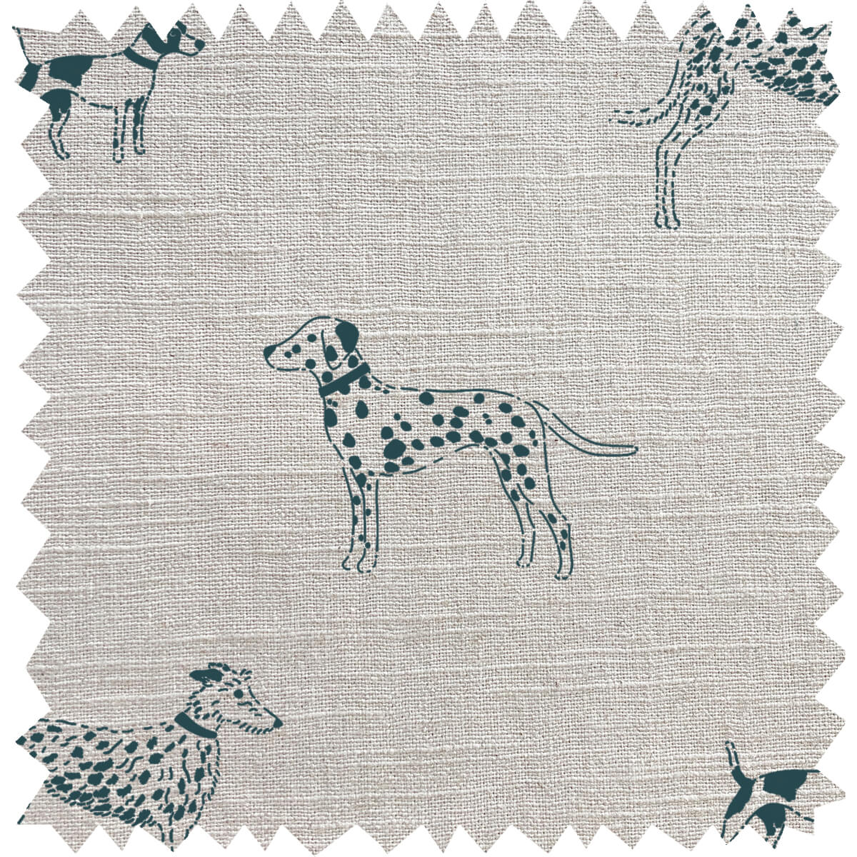 Fetch Teal Linen Blend Fabric By The Metre