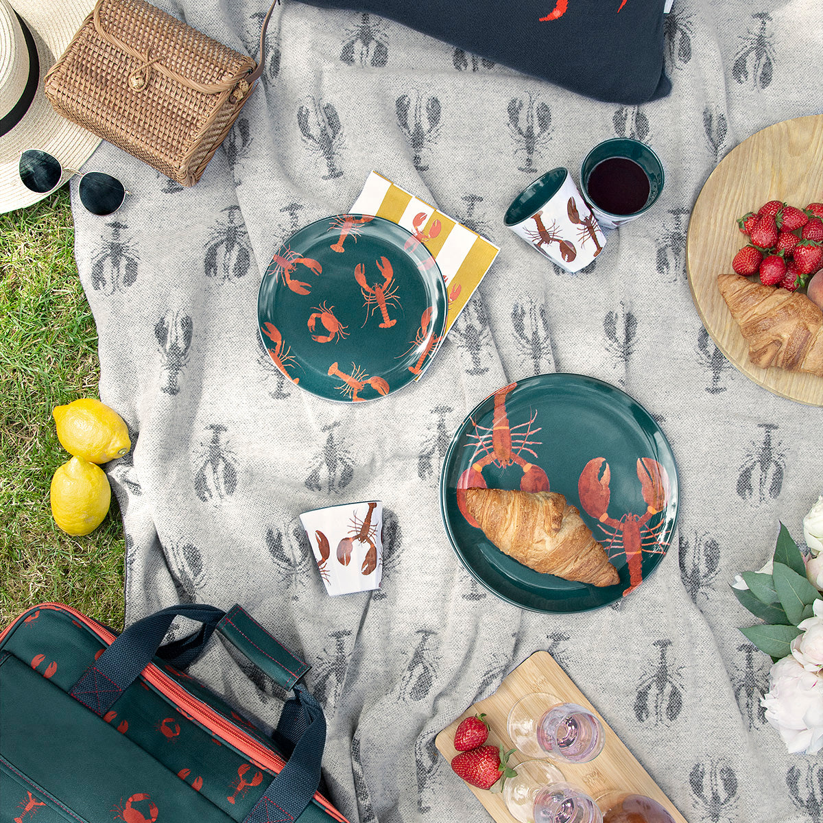 Lobster Knitted Picnic Blanket