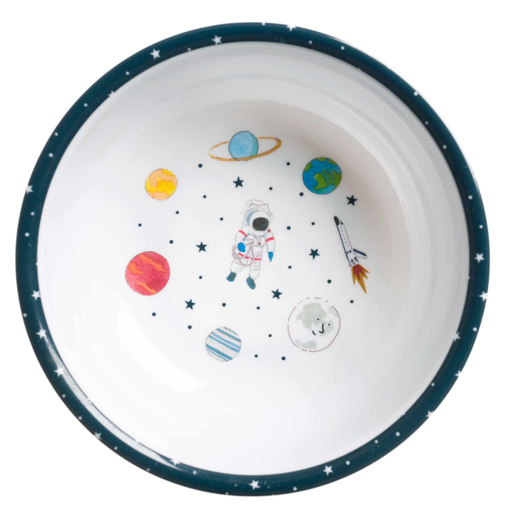 Space Childrens Melamine Baby Bowl by Sophie Allport